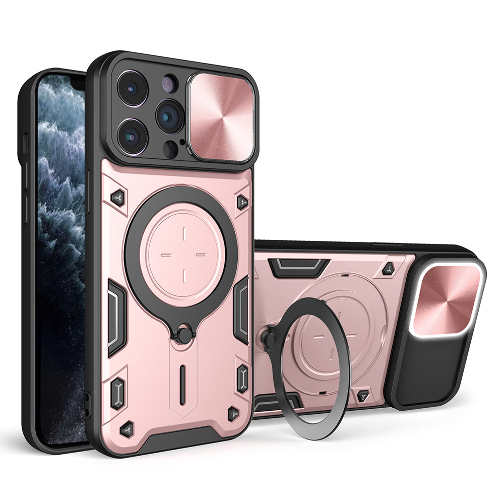 For iPhone 11 Pro Max Slide Camera Lid Drop-proof Cover Rotatable Kickstand PC + TPU Phone Case For iPhone 11 Pro Max Slide Camera Lid Drop-proof Cover Rotatable Kickstand PC + TPU Phone Case
